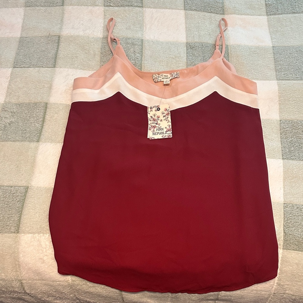 Pink Republic Pink and Red Camisole Top